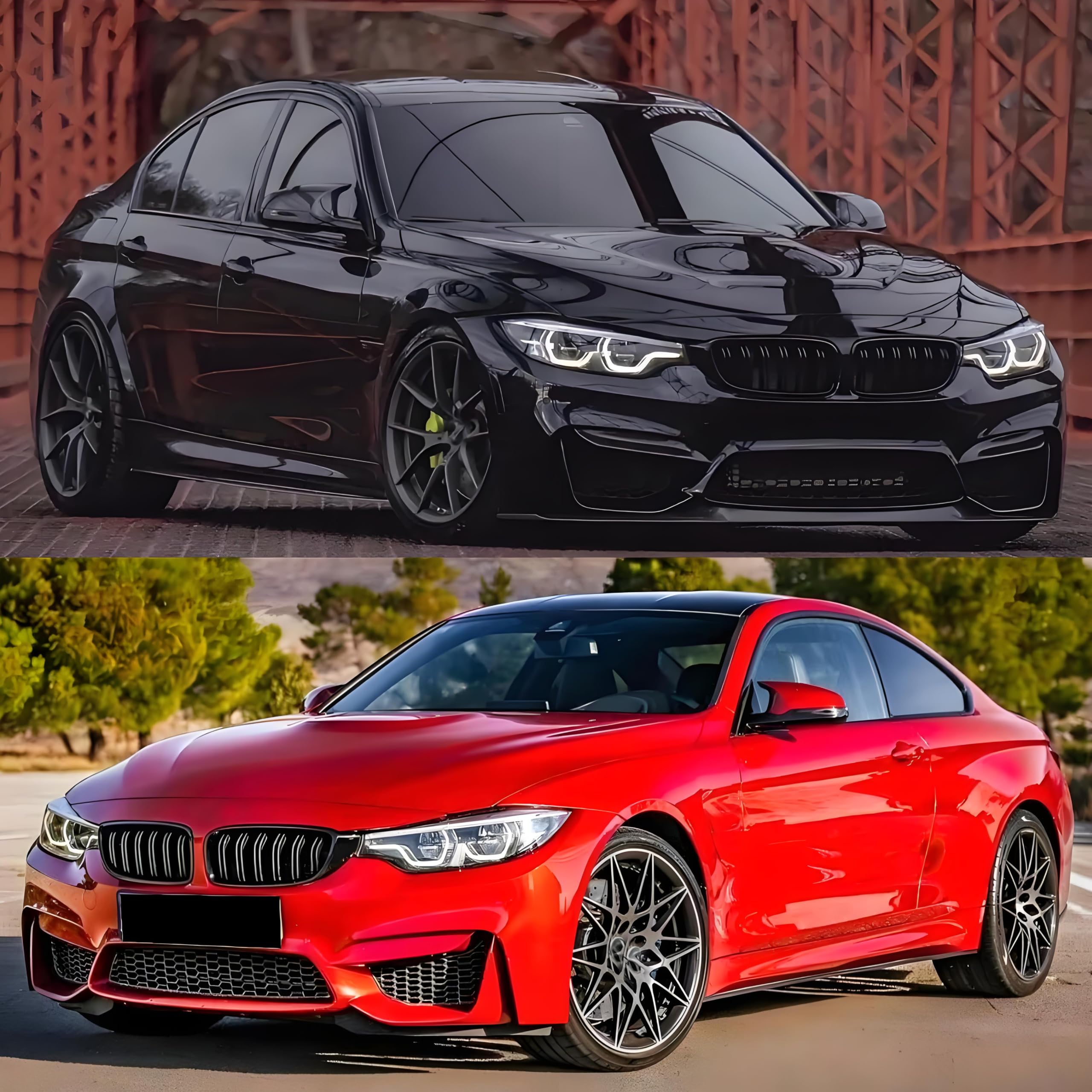 F32 Griglia Nera per Paraurti Anteriore, Adatta per BMW Serie 4 F32 F33 F36 (2014-2019) e M4 F82, M3 F80 (2015-2019) - per tuning BMW 4 serie (For 4er F32 2014-2019)