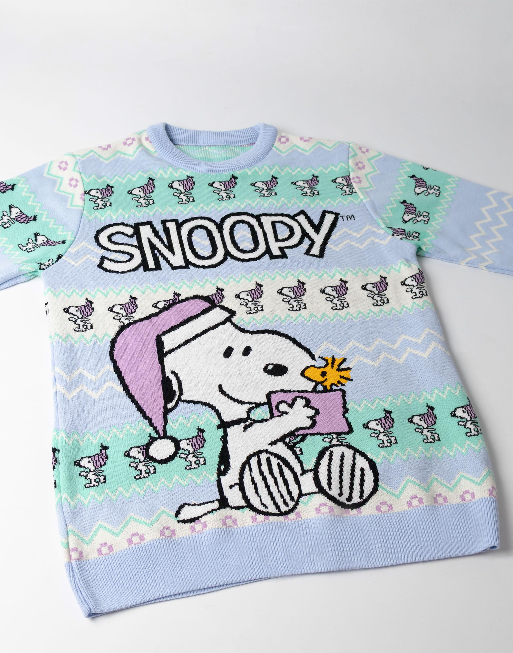 Peanuts Snoopy Damen-Weihnachtspullover in Mehreren Farben | Langärmliger Rundhalsausschnitt | Cartoon-Weihnachtskleidung | Festliche Kleidung für Weihnachtsfeiern Merch