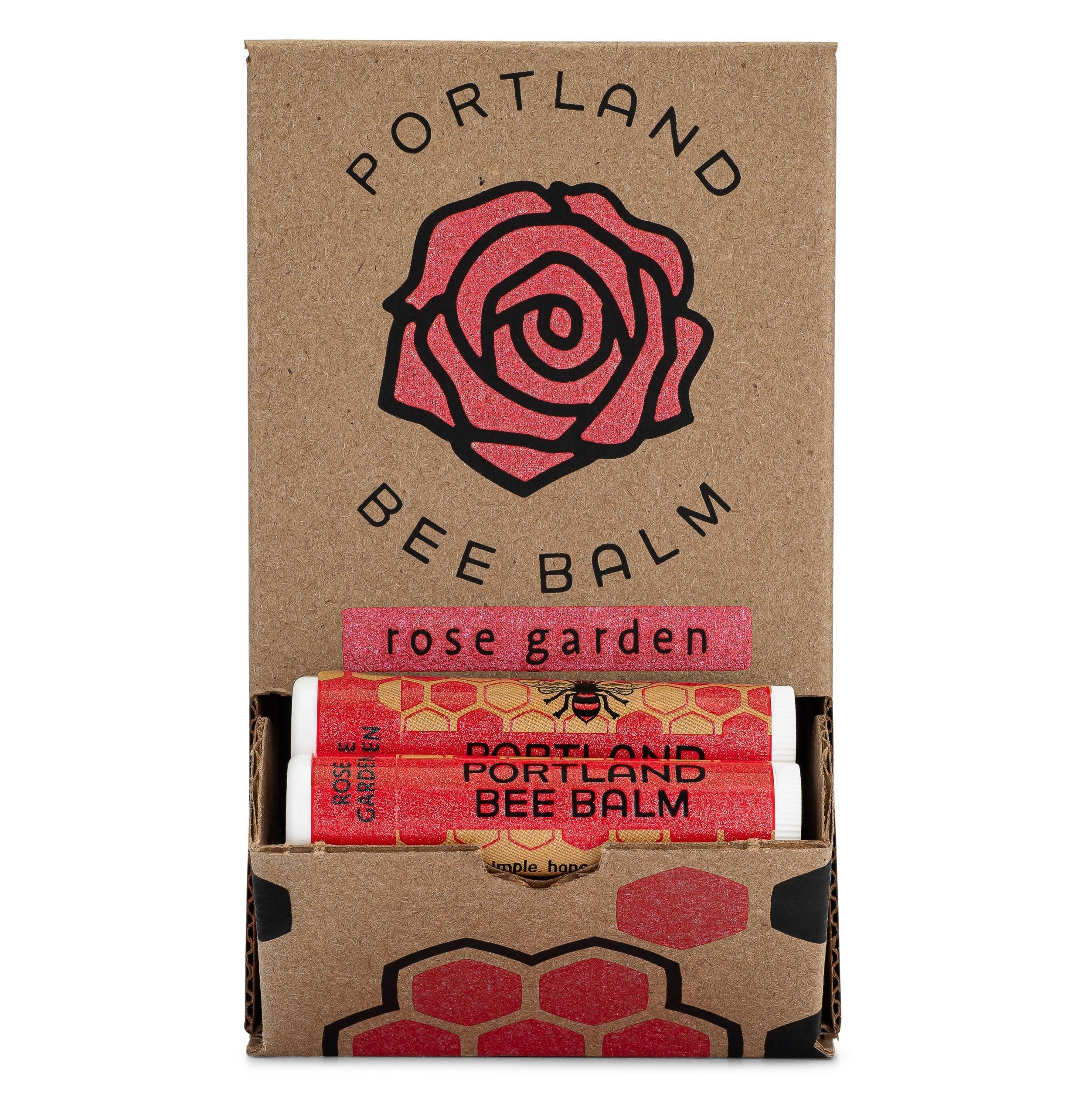 Portland Bee Balm All Natural Handmade Beeswax Based Lip Balm, Rose Garden 24 Count