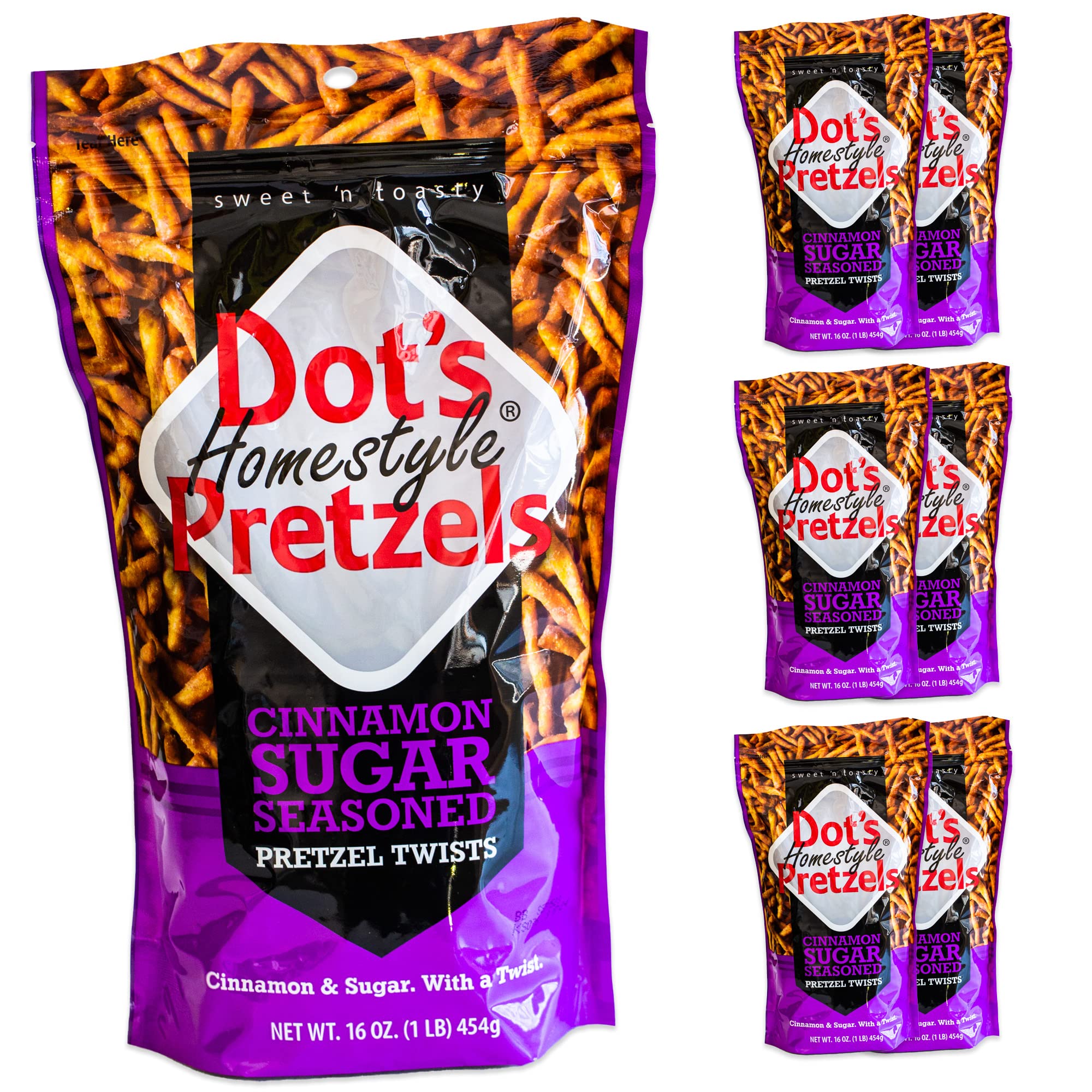 Amazon.com: Dot's Cinnamon Sugar Pretzel Twists - Coated with