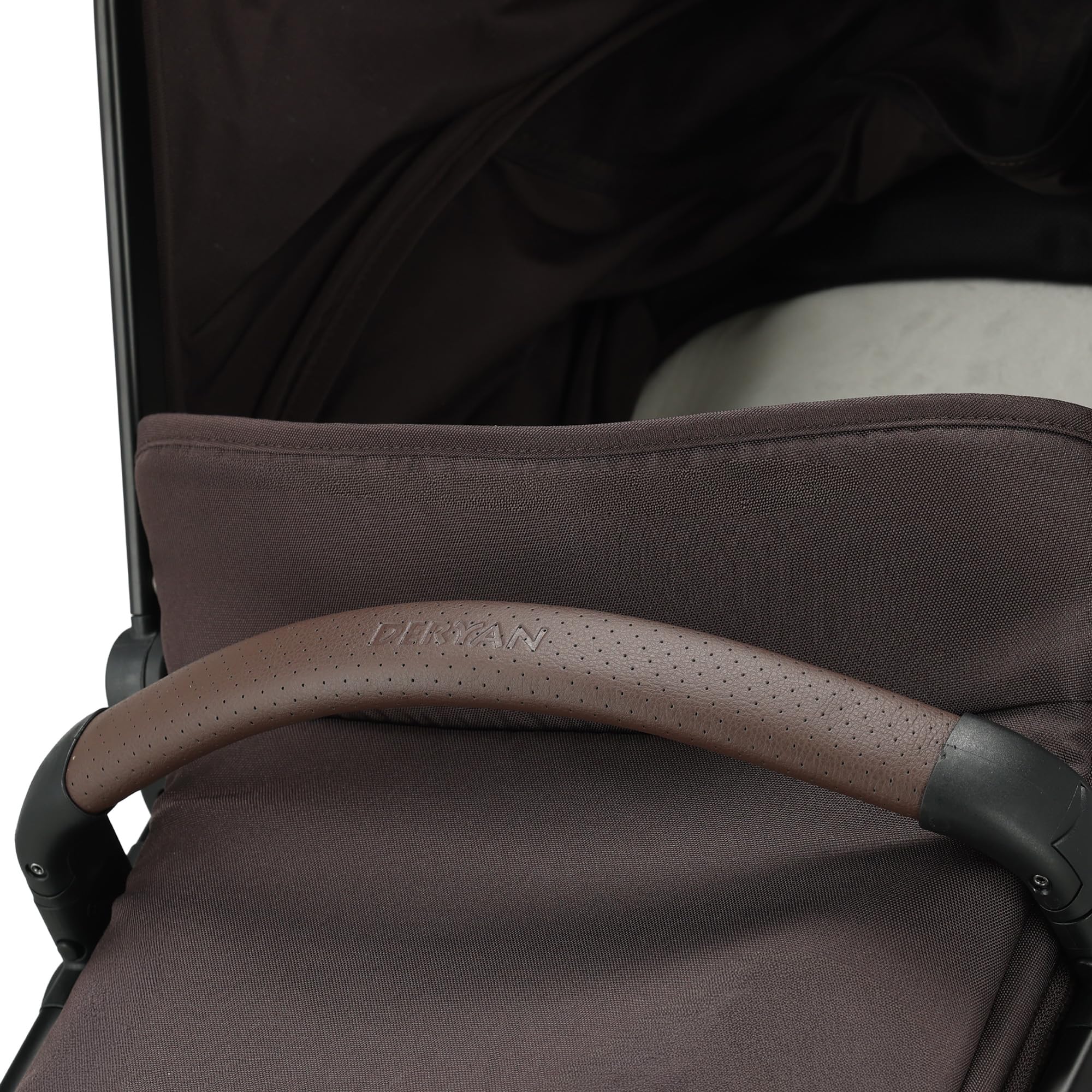 Deryan NOA - Cochecito 3 en 1 con asiento de coche I-Size, sistema de viaje, cochecito de bebé, cochecito plegable, para recién nacidos hasta 4 años (Chocolate)