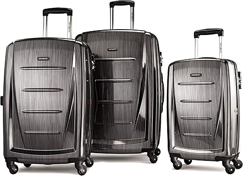 Vista 145 de Samsonite Winfield 2 Equipaje rígido con ruedas giratorias, Azul profundo, Juego de 3 piezas (20/24/28)