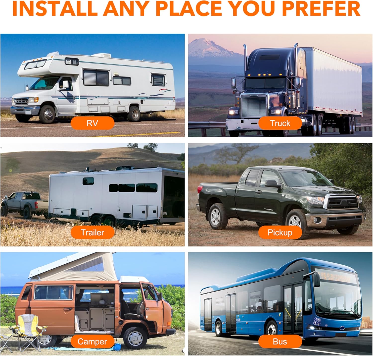 10" Car Backup Camera Monitor CCTV, DVR Recorder, RV Backup Camera System, 4 x AHD 1080P Rear View Camera, Waterproof IR Crystal Night Vision, Rriving Recorder for Truck Trailer Camper RV