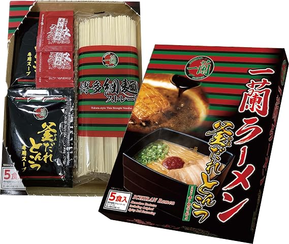 Ichiran Hakata straight noodle Kamadare premium tonkotsu soup Ramen avec special secret red Ichiran dry sauce - 5 meals
