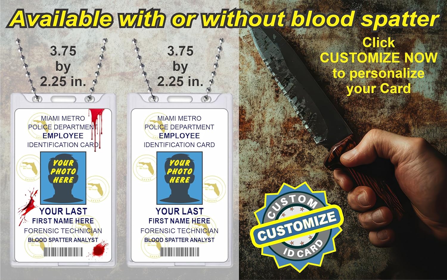 Dexter ID Card Prop Customizable Identification PVC Badge