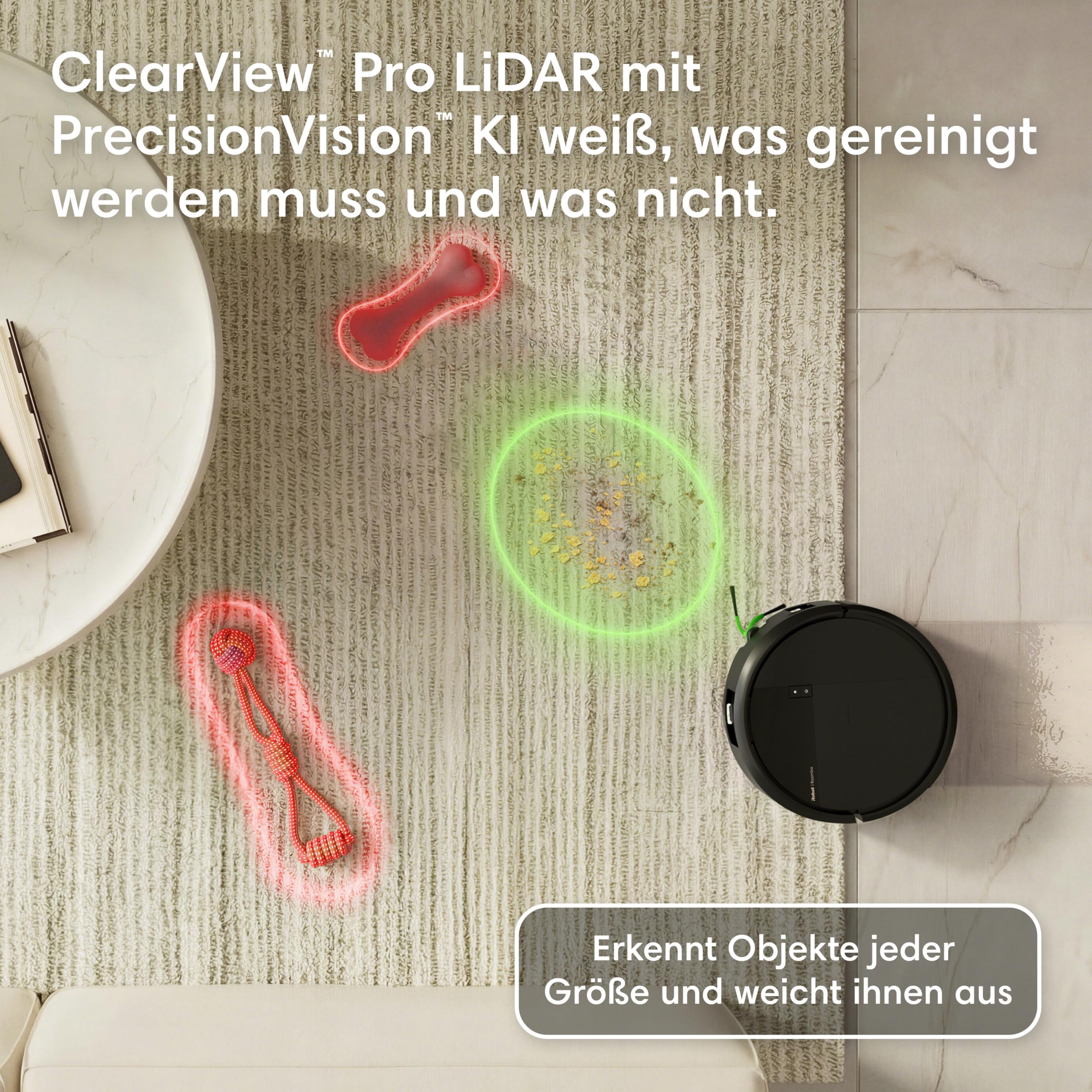 iRobot Roomba® Plus 576 Combo Roboter + AutoWash™ Dock, 25Kpa, Multifunktions‑Dock, Clearview LiDAR+Kamera, Entleert-Sich, Zusätzliches Zubehör, Schwarz