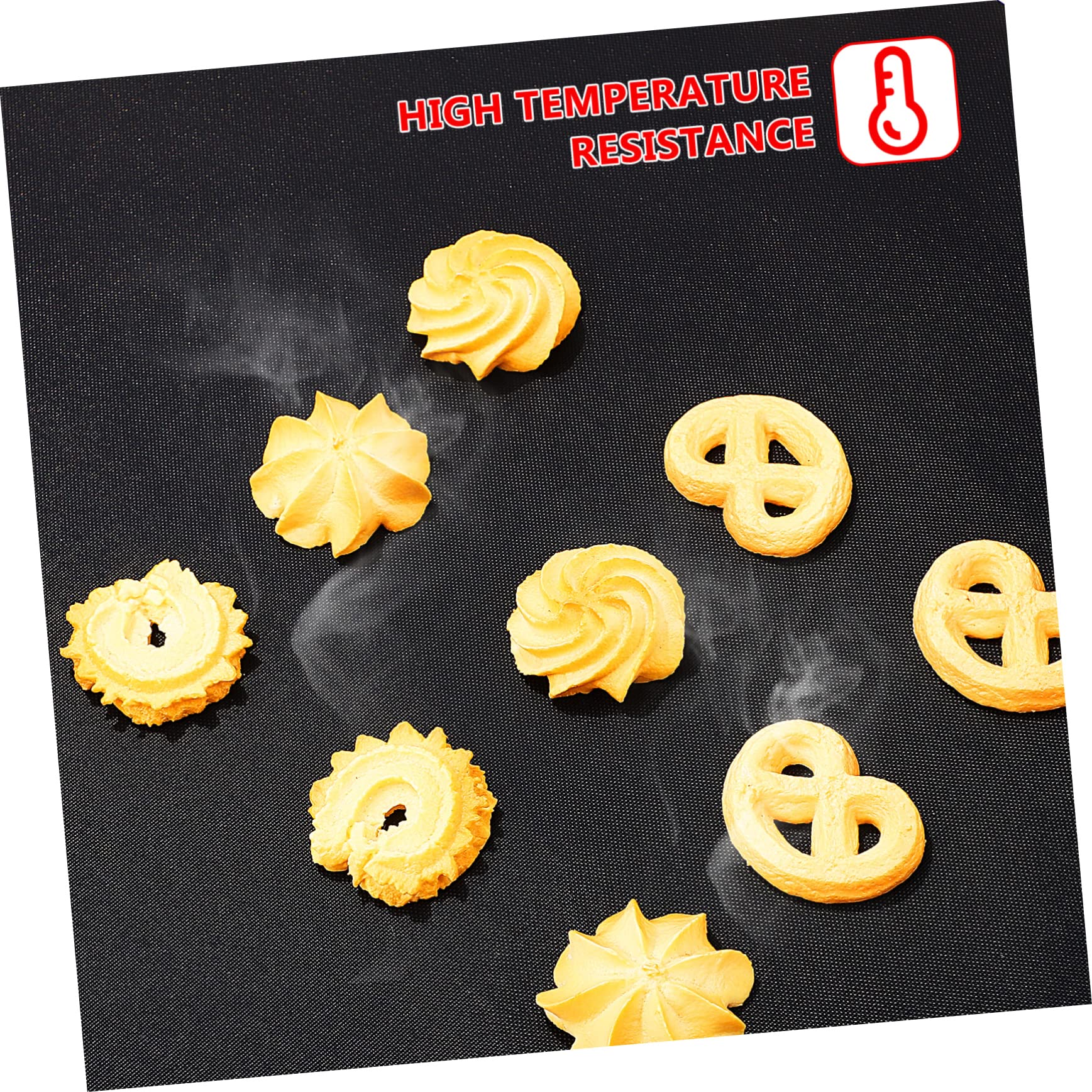 Tapis de Cuisson pour Four Antiadhésif Réutilisable 6 Pièces Noir
