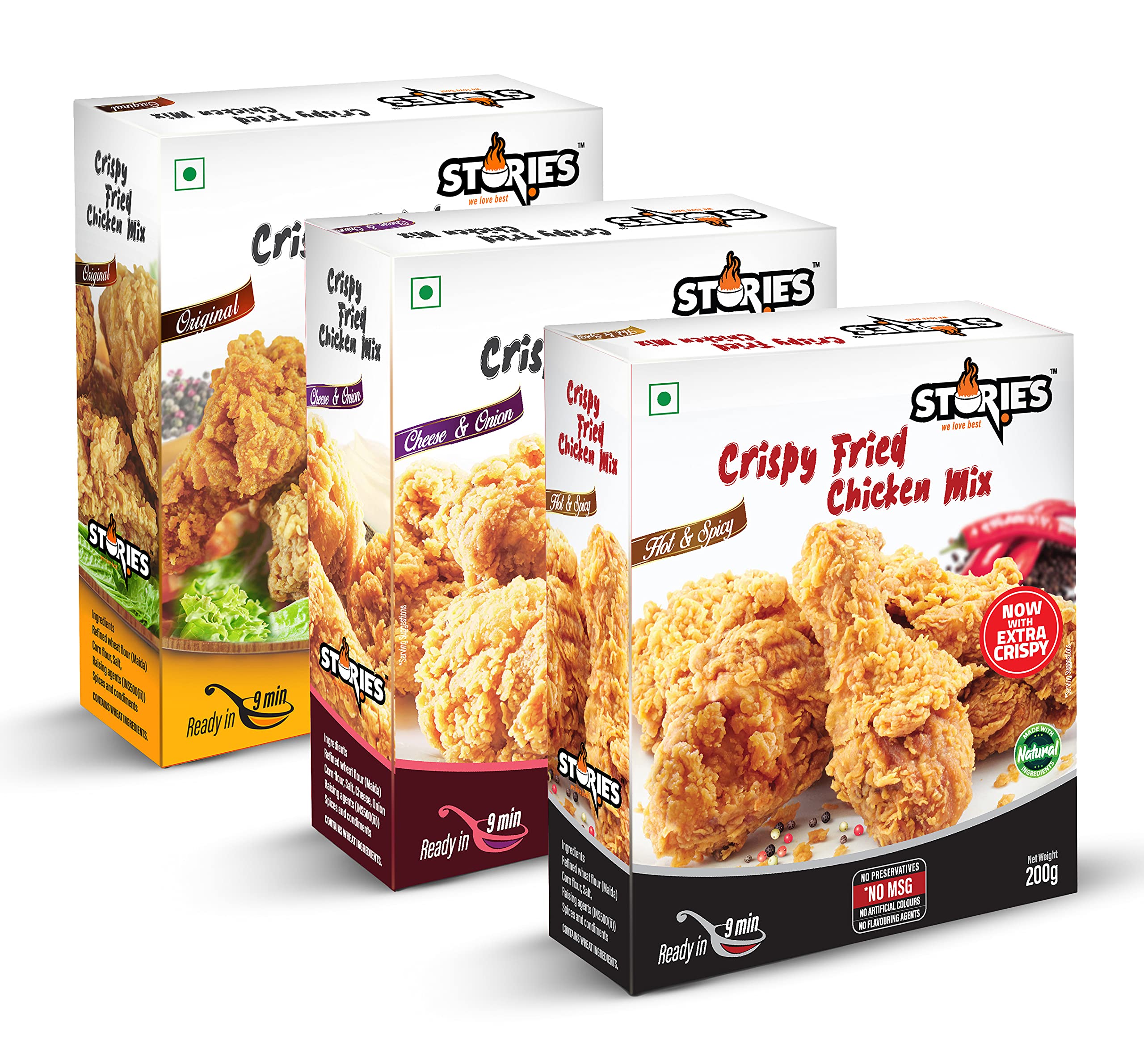 Stories Crispy Fried Chicken Mix- Original,Hot&Spicy And Cheese&Onion-Combo (B09BBHXRBK) Amazon Price History, Amazon Price Tracker