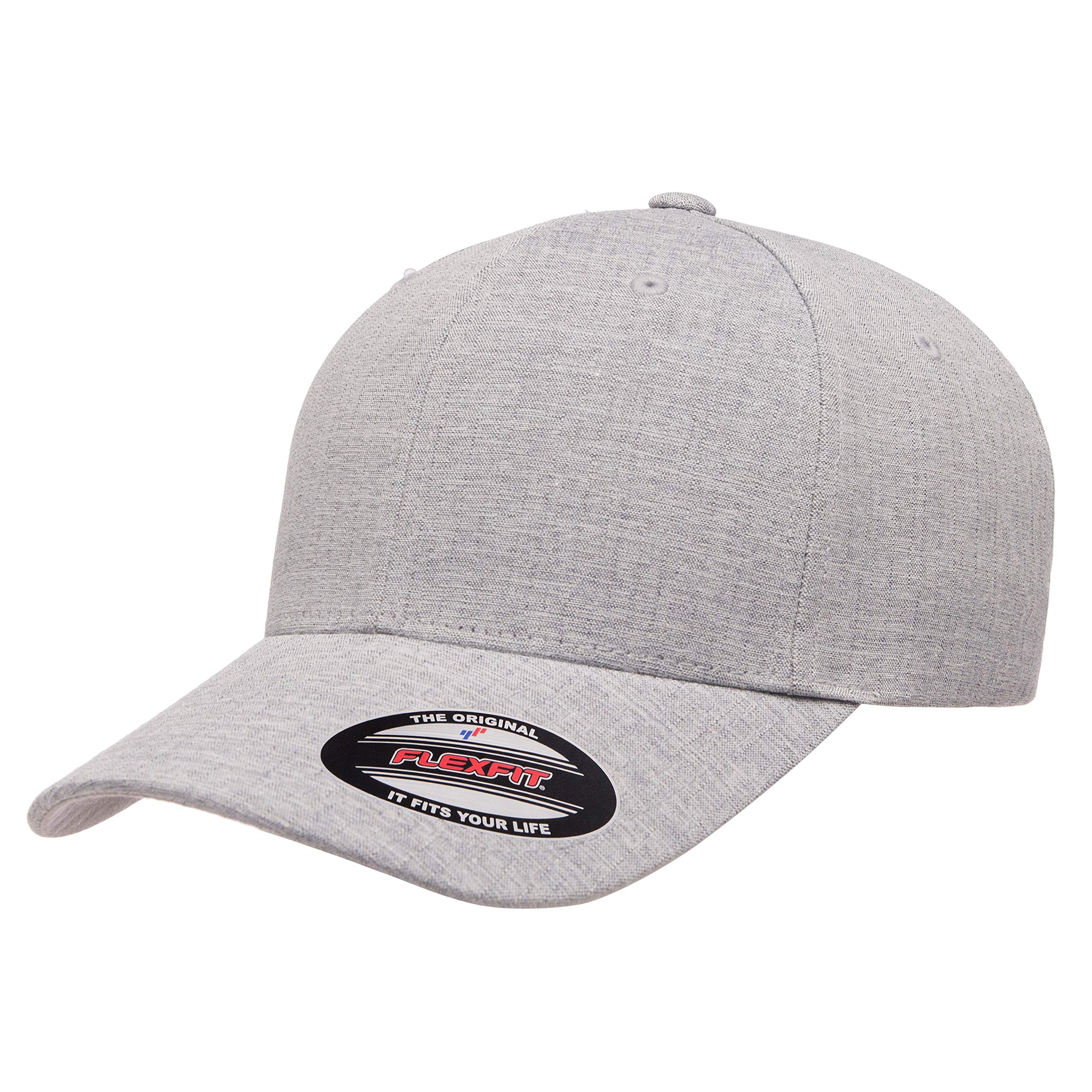 Flexfit Men's Heatherlight Cap, Melange Silver, L-XL