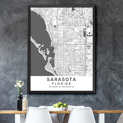 Miniatura 5 de Mapa de Sarasota, Florida, Light 2 (36x48)