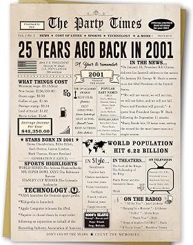 Ziwenhu Happy 25th Birthday Card Gift Decorations for Women Men