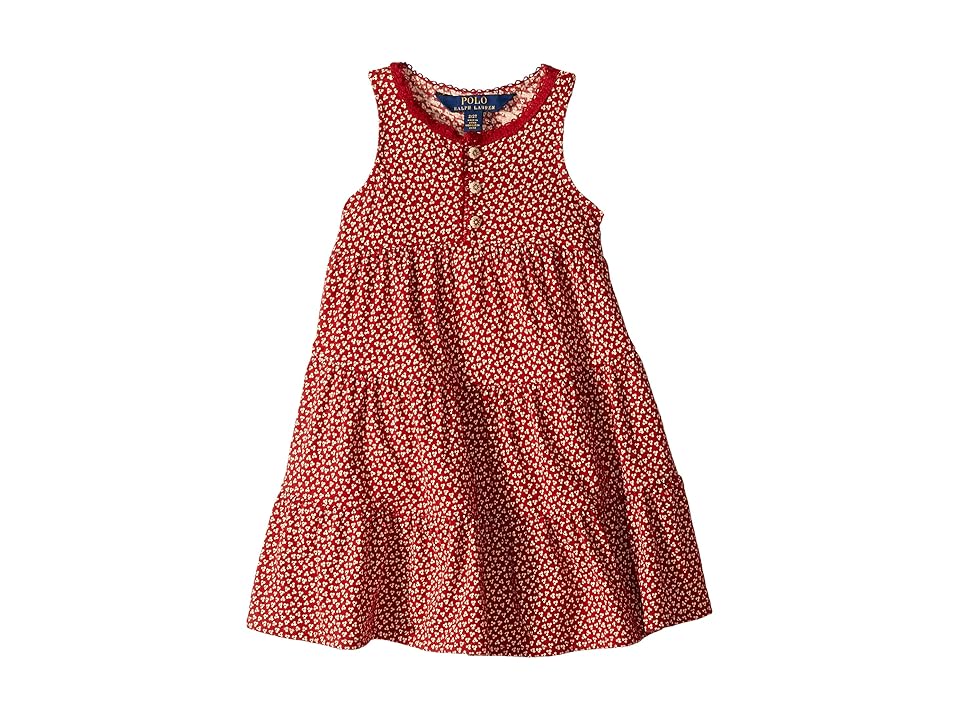 

Polo Ralph Lauren Kids Floral Cotton Jersey Dress (Toddler) (Red Multi) Girl's Dress