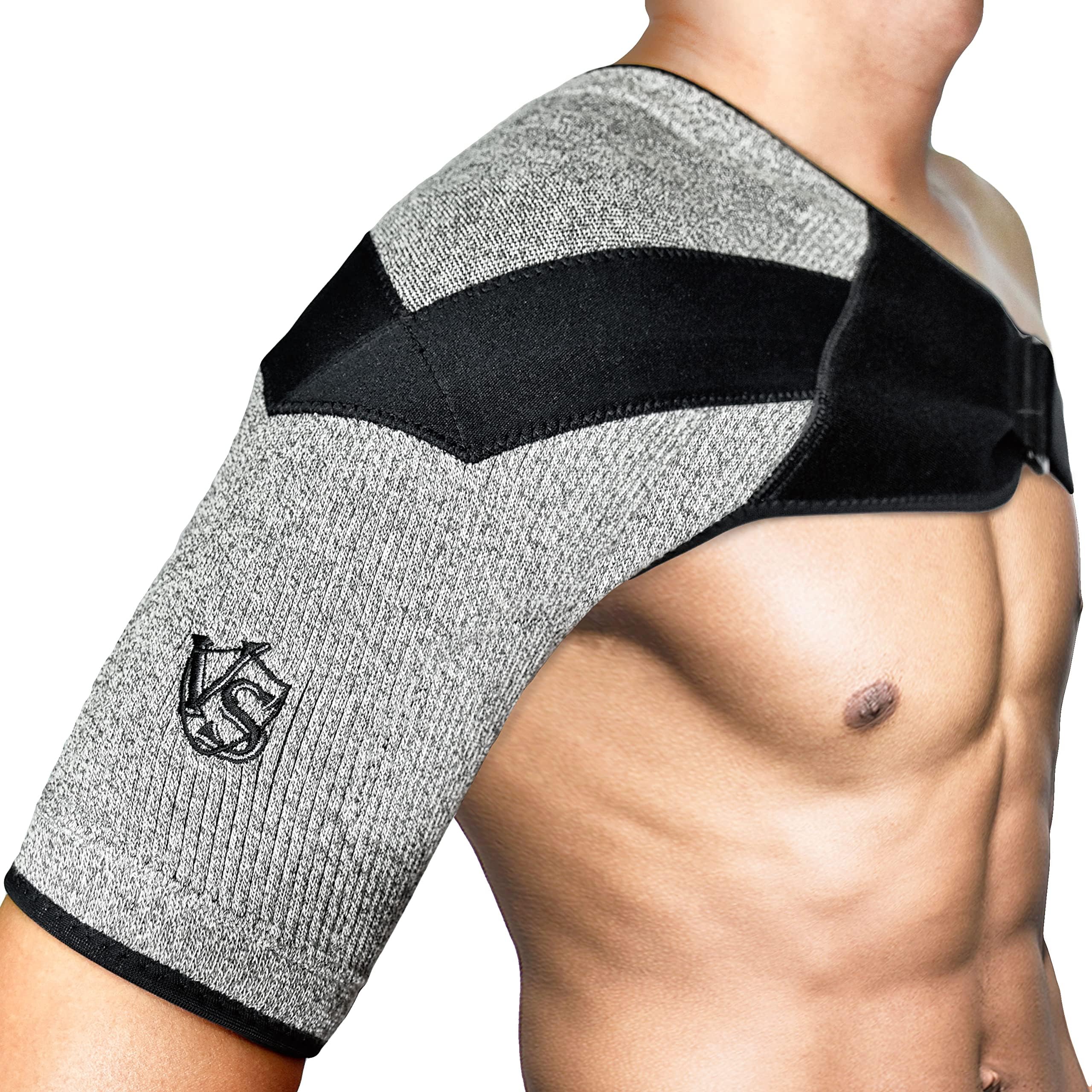 Vital Salveo Shoulder Brace Compression Sleeve Wrap with Support and Stability Breathable for Shoulder Pain Dislocated Rotator Cuff Tendinitis (1PC)