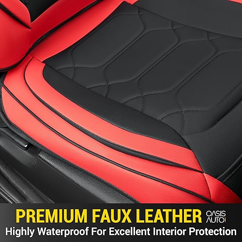Miniatura 5 de OASIS AUTO Fundas de asiento con ajuste personalizado para Honda CR-V 2017-2025, protector de asiento de cuero sintético impermeable para accesorios