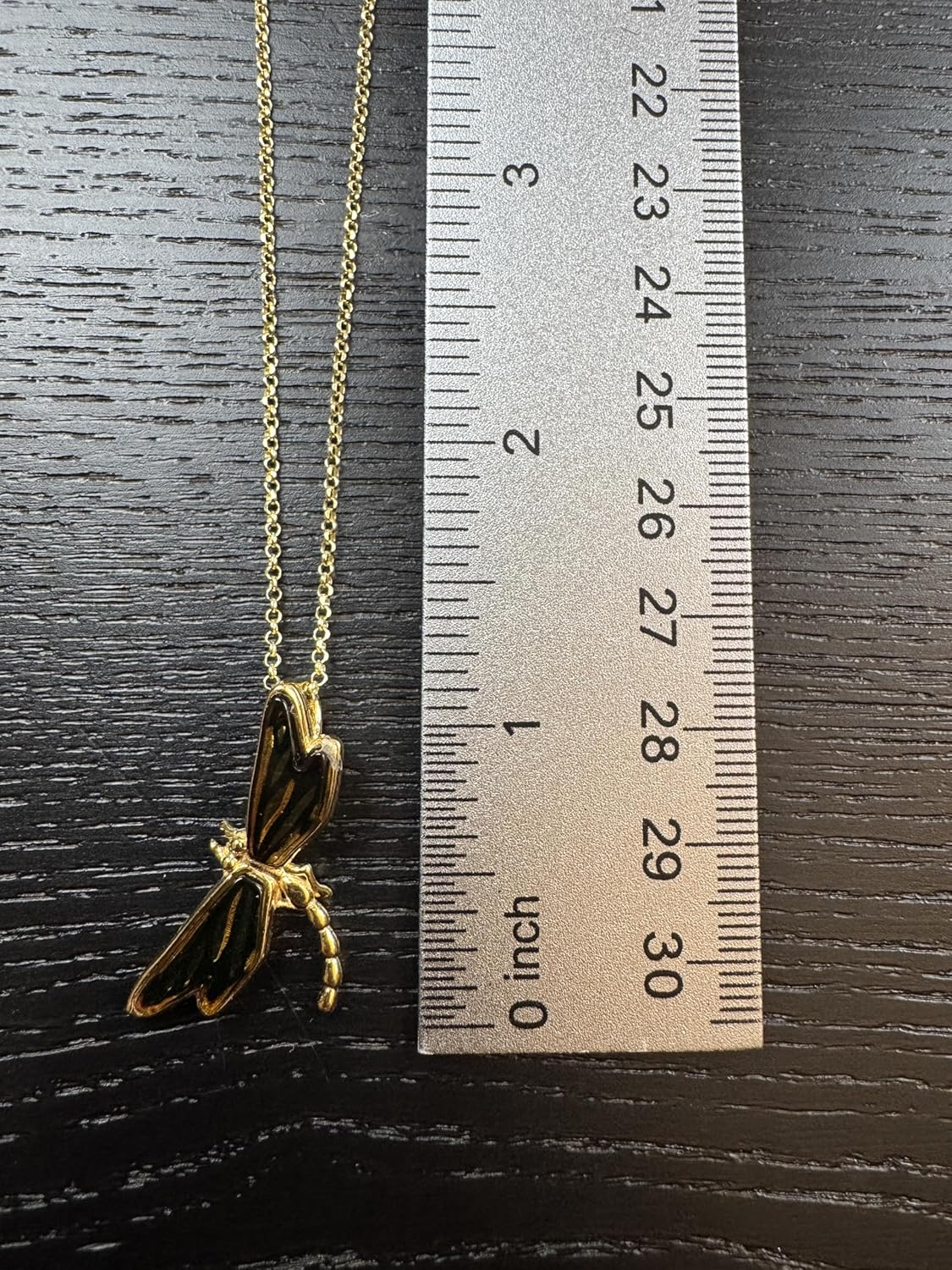 Golden Wings – Baltic Amber Dragonfly Pendant on Chain