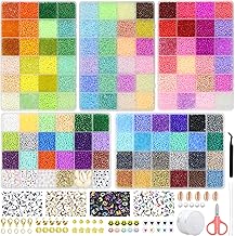 114 Colors Glass Seed Beads for Jewelry Making, 28500pcs 3mm Beads Bracelet Making Kit, Bracelet Making Kit Beads with 500 Alphabet Letter Beads, Bracelet Making Kit for Girls, Art, Craft, DIY
