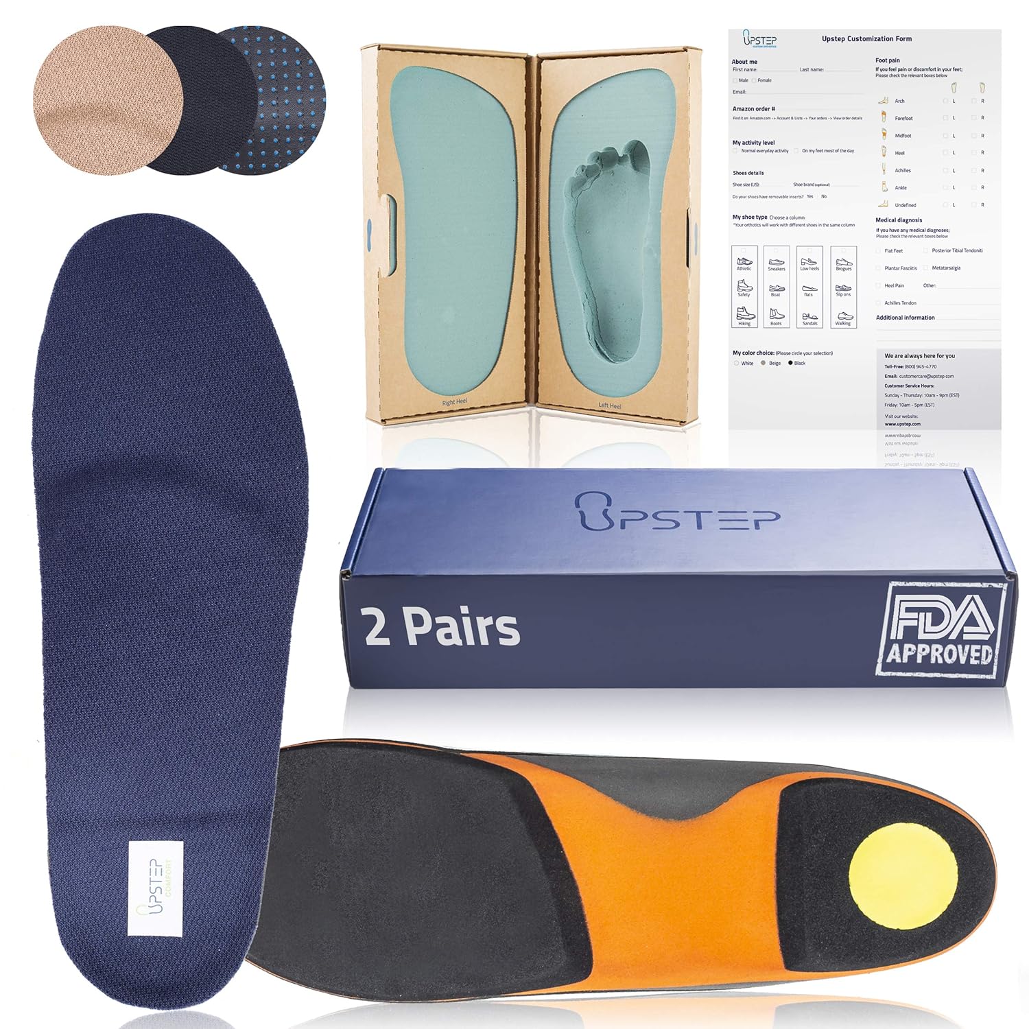 Upstep Custom Orthotics Everyday Insole Comfort Arch Support Inserts
