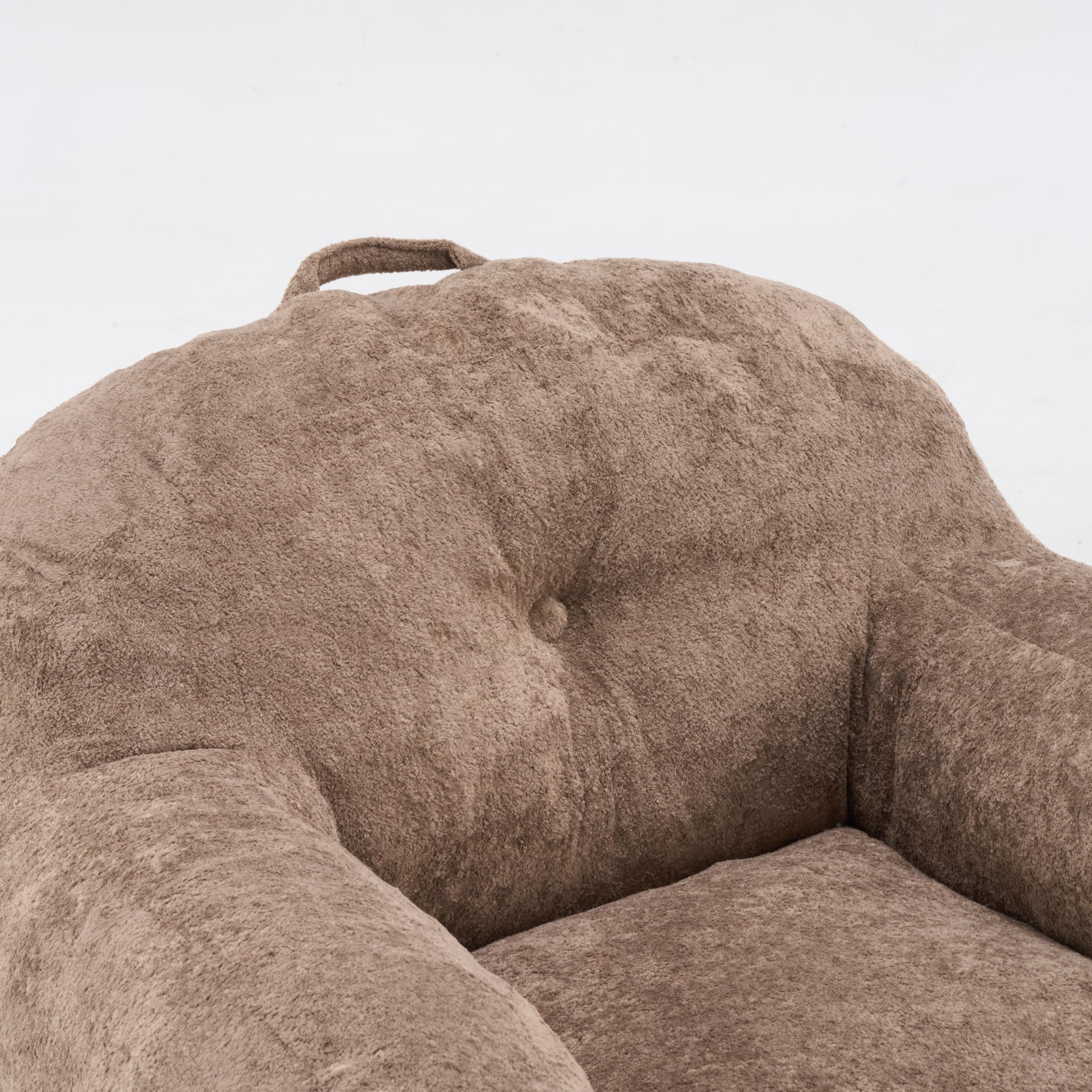 MURUL Puf gigante de piel sintética con cojín y taburete, cómodo sofá de lectura y juegos, cómodo sillón de lectura para adultos y niños, salón y dormitorio, color caqui