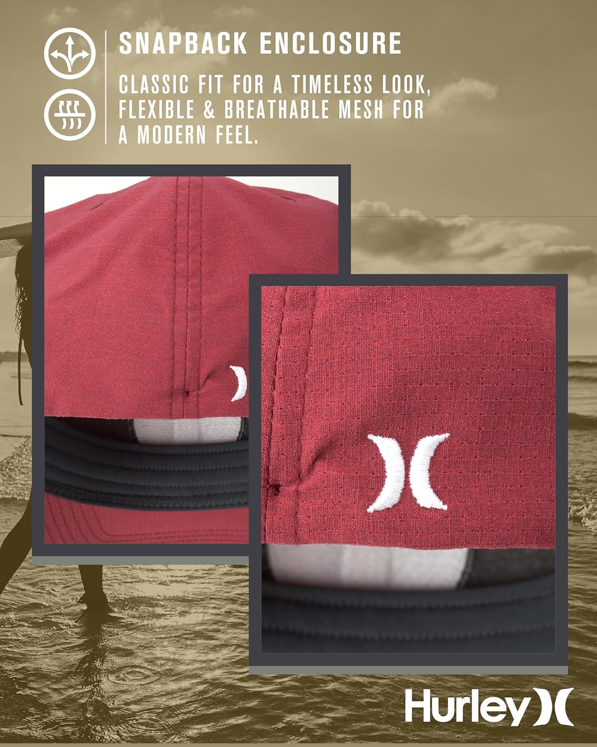 Hurley Men's Caps - Flexfit and Quick-Dry Phantom Baseball Caps for Men with Sweatband - Classic Mens Trucker Hats (S-XL) - Image 5