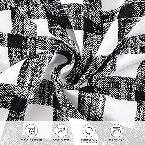 Vista 98 de DriftAway - Cortinas de ojales opacas, patrón a cuadros, forro térmico con aislamiento, blackout, impresas a cuadros, 2 capas, juego de 2 paneles