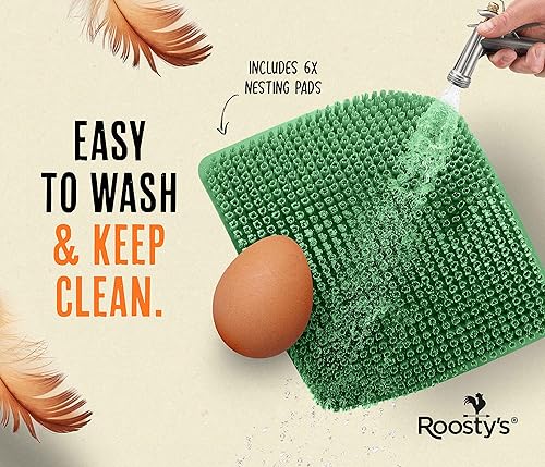 Miniatura 4 de Roosty's 6 almohadillas de anidación de pollo, almohadillas lavables para anidar gallinas, libro electrónico de cría de aves de corral incluido,