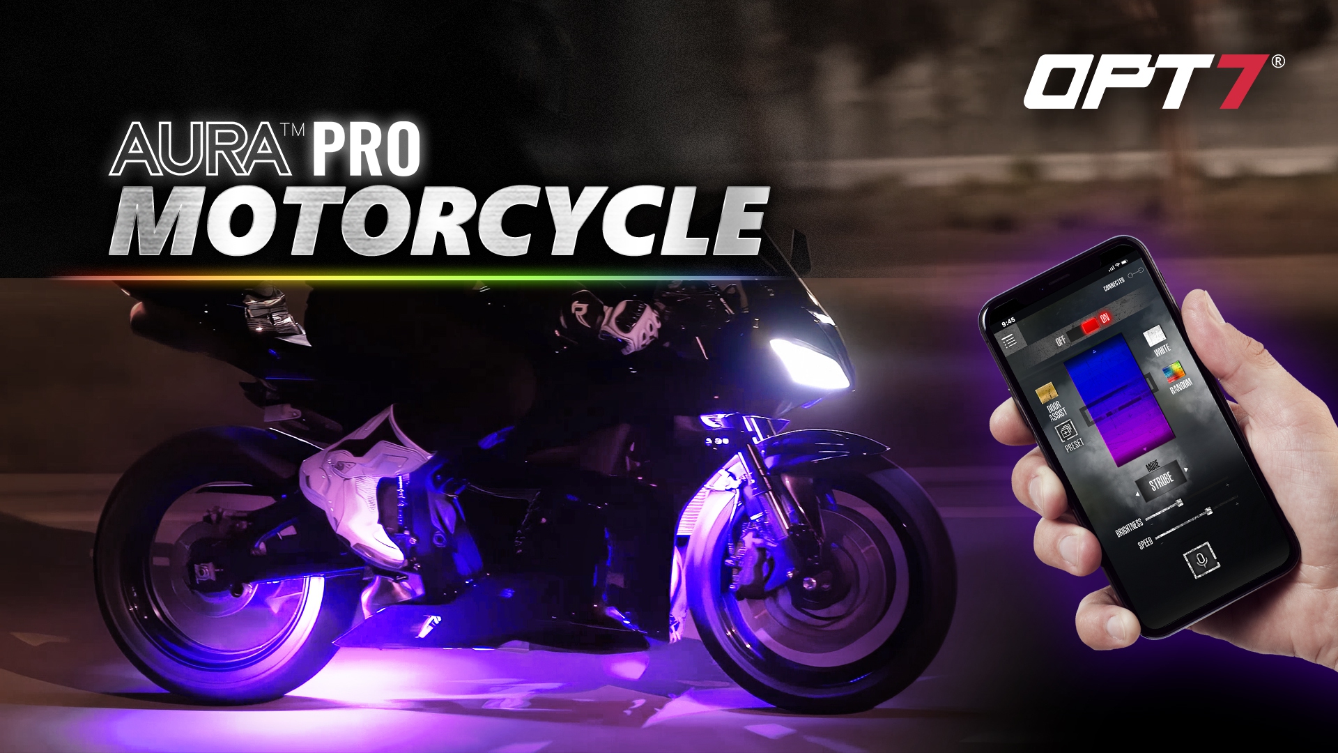 Amazon.com: OPT7 Aura Pro Motorcycle LED Light Kit Smart Brake