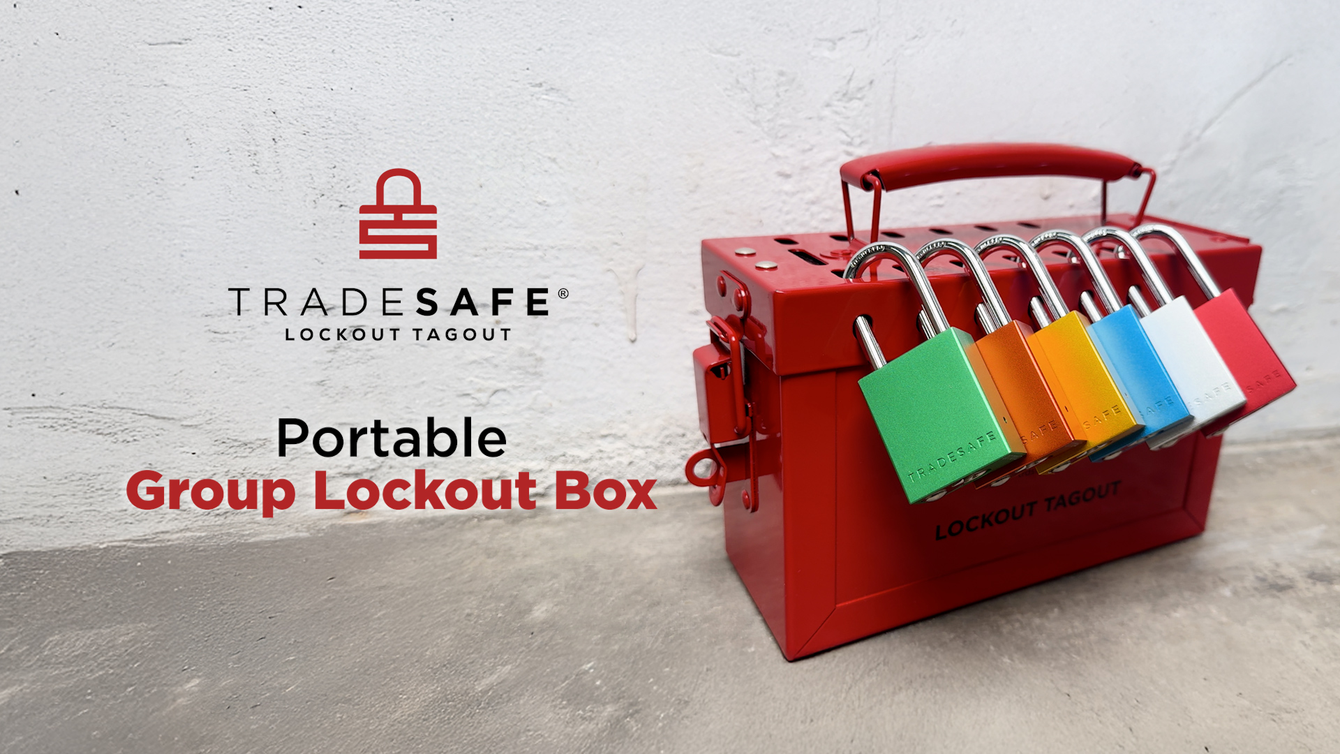 TRADESAFE Lockout Tagout Lock Box, 18-Gauge Steel Powder Coated