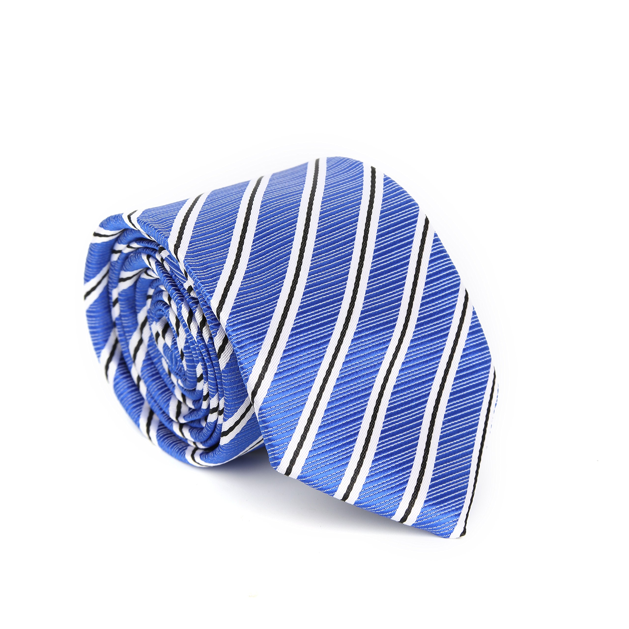 LANSILK Men Silk Tie Set - Classic Slim Skinny Silk Tie Necktie, Cufflink & Handkerchief, Giftbox Set 100% Silk: Tie+Hanky+Cufflinks