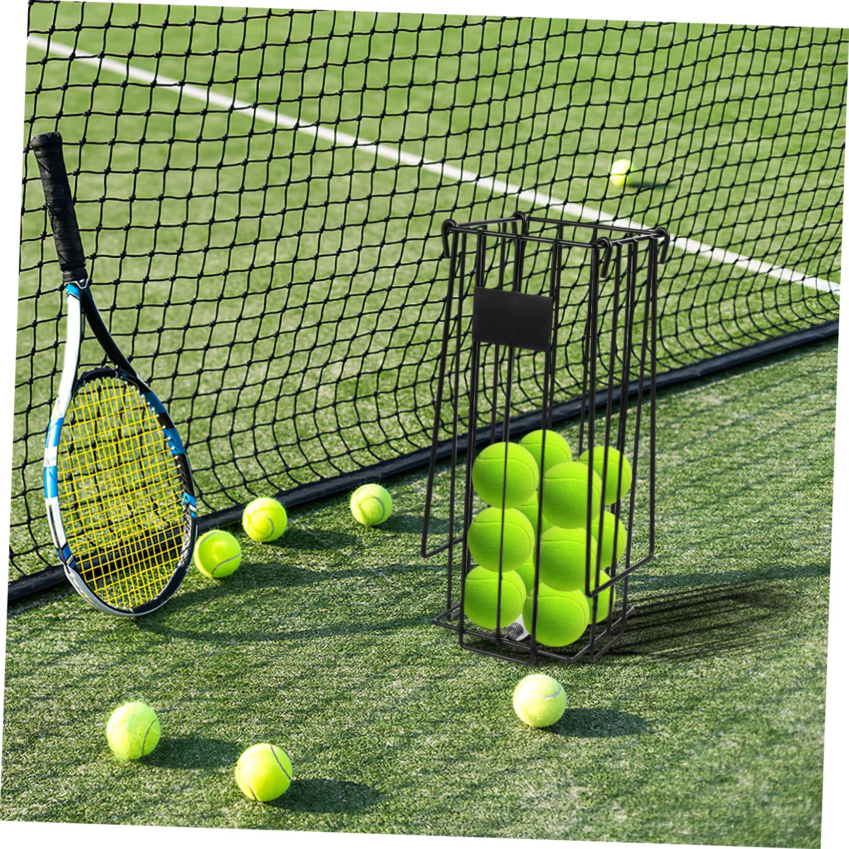 BESPORTBLE Portable Ball Picker Tennis Ball Basket Holder Stainless Steel Easy to Use