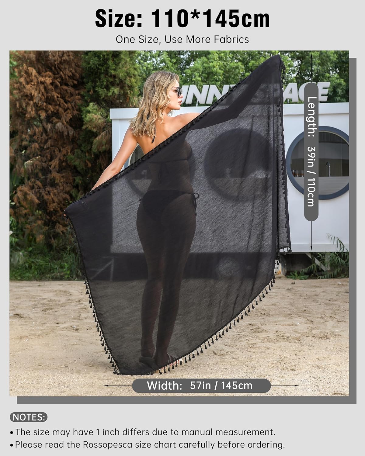 Sarong Wraps for Women Beach Cover Up Bikini Bathing Suit Swimsuit Scarf Pareo Beach Wrap Skirt Coverups - Image 6