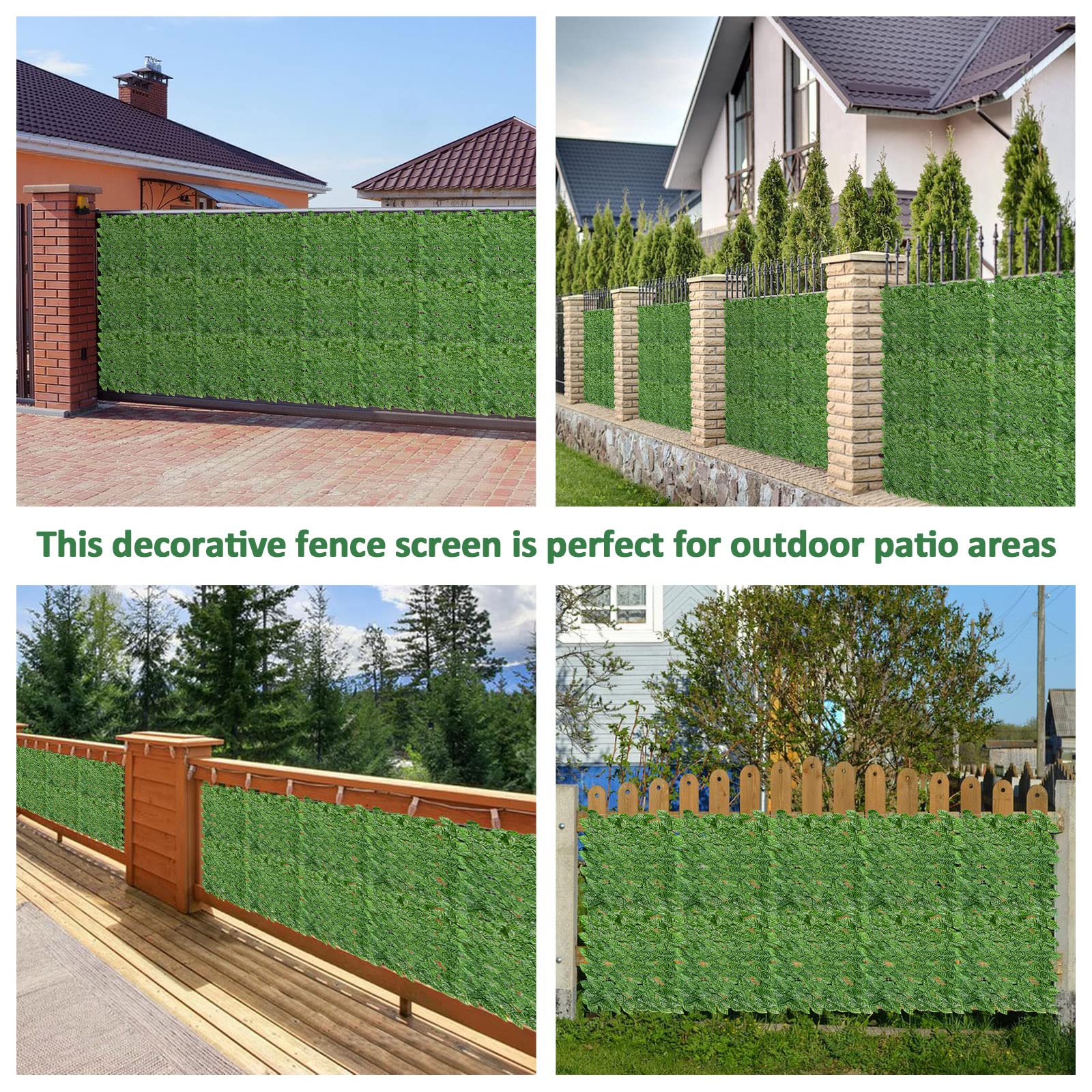 Sonnewelt Künstliche Efeu Hecke Sichtschutz,Efeu Sichtschutz 100 * 300cm,Sichtschutzzaun, Rolle,Efeublätter eignet Sich perfekt für Terrassenbereiche im Freien