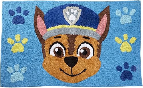 Paw Patrol Chase - Alfombra decorativa para niños, 48 x 30 pulgadas, algodón copetudo