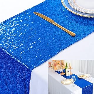 ShinyBeauty 12x72-Inch Royal Blue Rectangle-Sequin Table Runner for Wedding/Party/Decor (12x72'', Royal Blue)