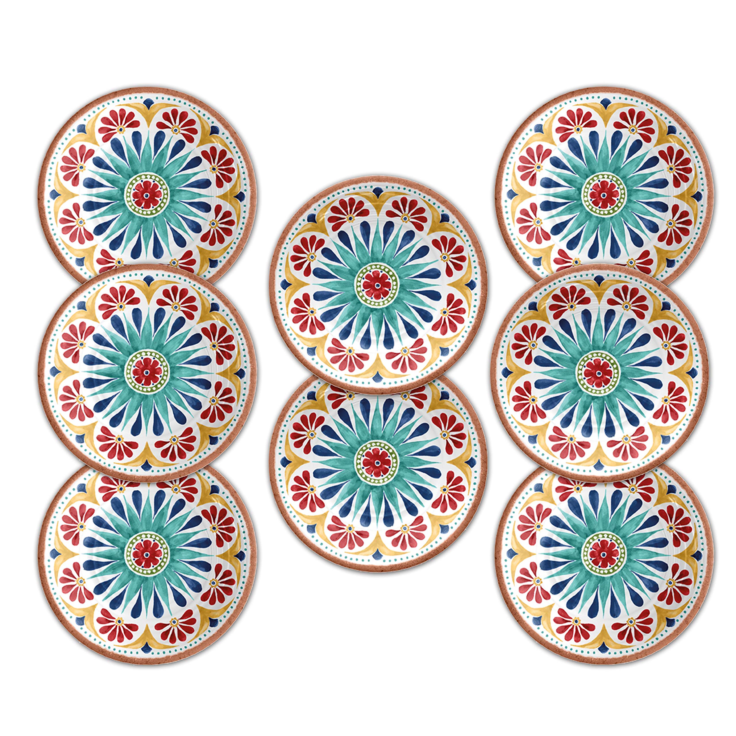 Auntie Morags Purely Home Melamine/Plastic Outdoor/Camping/Picnic Side Plates Set (Rio Medallion, 8) — image 1