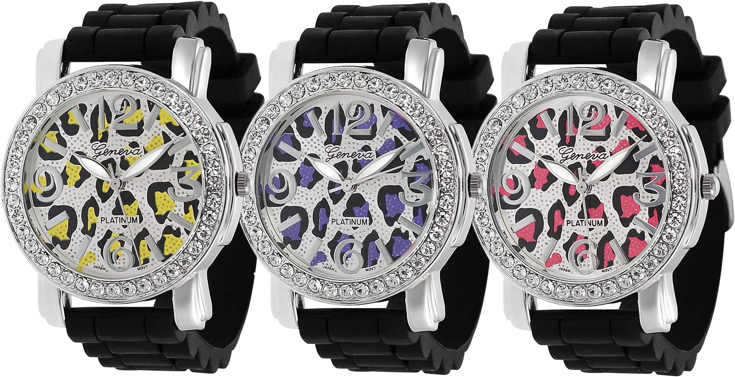 GP by Brinley Co. Pink Cheetah Studded Wrap Watch