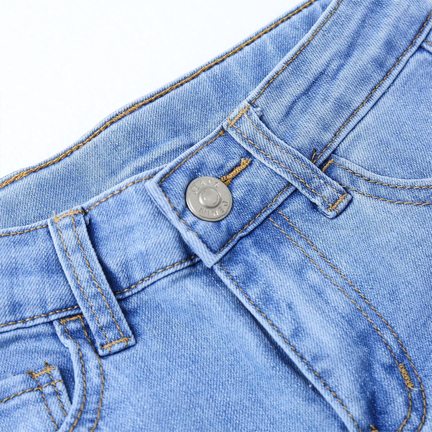 KIDSCOOL SPACE Girls Denim Pants,Simple Design Flared Jeans - Image 5