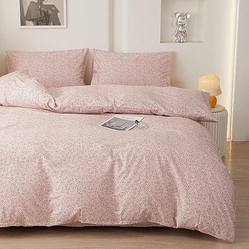 Miniatura 20 de EAVD - Juego de funda nórdica con motivos florales botánicos, tamaño King, 100 % algodón, suave y reversible, 2 fundas de almohada, funda de edredón