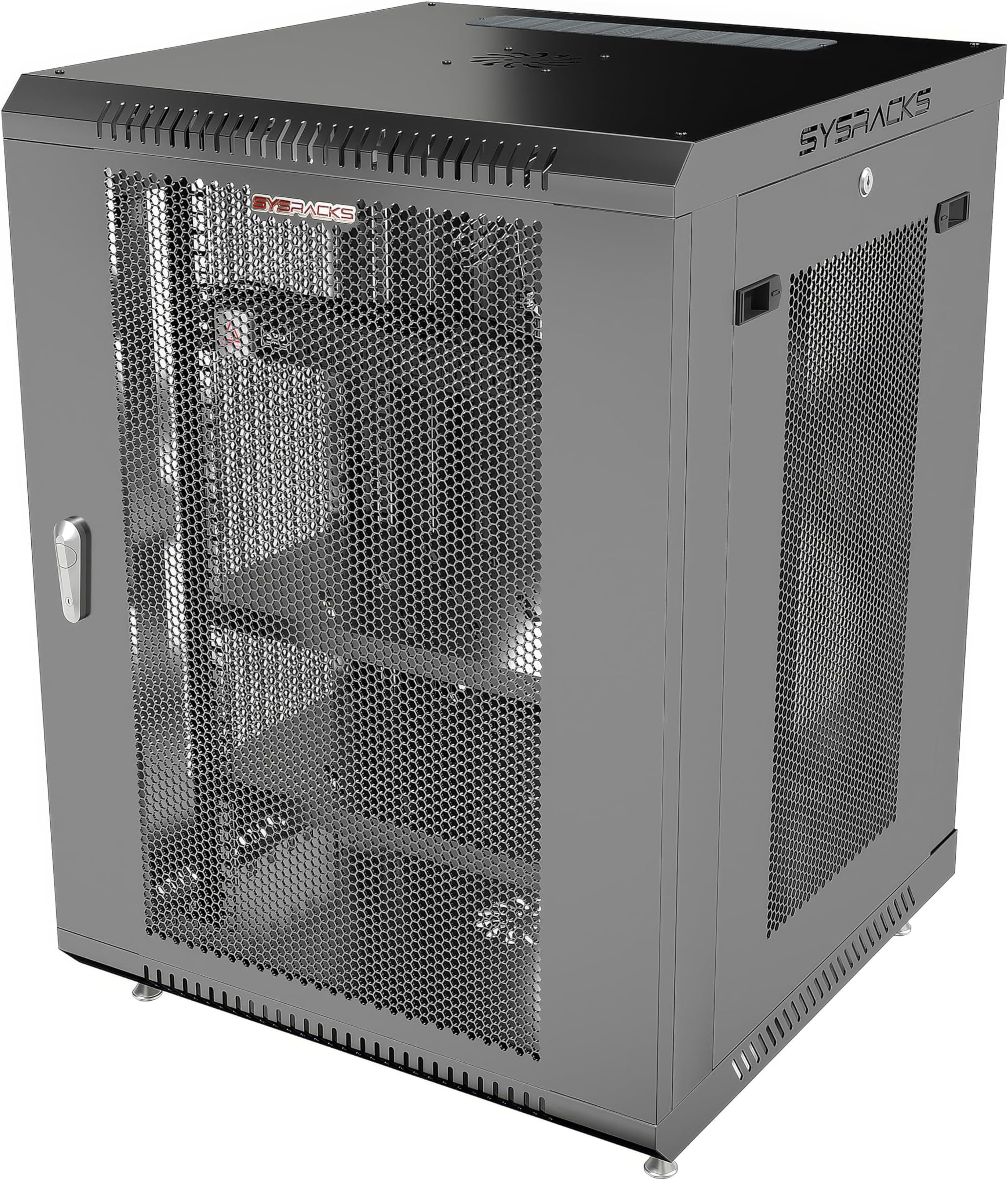 18U Wall Mount Server Rack Cabinet 24” Deep, 19” Network Enclosure for Home Lab with Fan, PDU, 2 Shelves, Casters & Feet, Locking Mesh Door