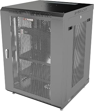 15U Wall Mount Server Rack Cabinet, 35 Deep 19 Inch Network Enclosure, Locking Mesh Door, IT Rack with Fan, PDU, 2 Shelves