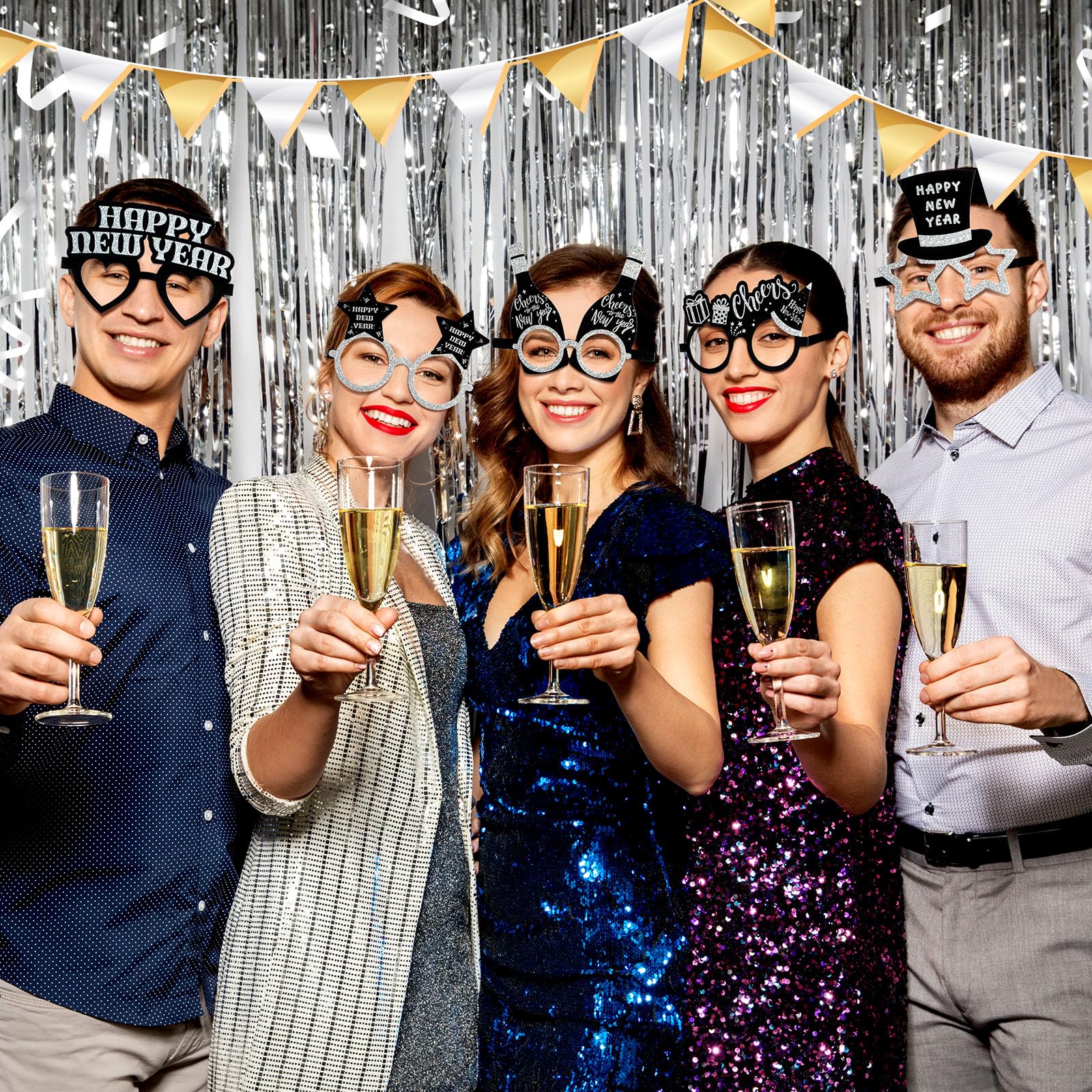 Suilung 24 Pack Happy New Year Glasses 2026 New Years Eve Party Supplies Fancy Paper Eyeglasses Eyewear Photo Props Newyear Decorations 2026 Newyear's Eve Favors - Image 4