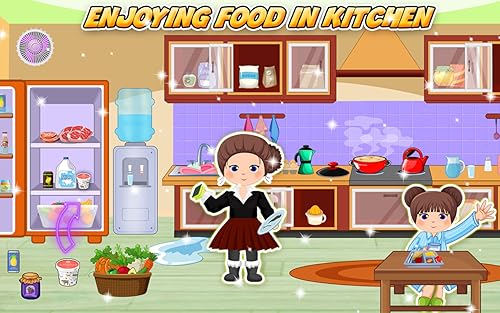 Diversão na limpeza da casa de bonecas da princesa - jogo de simulação em família para crianças