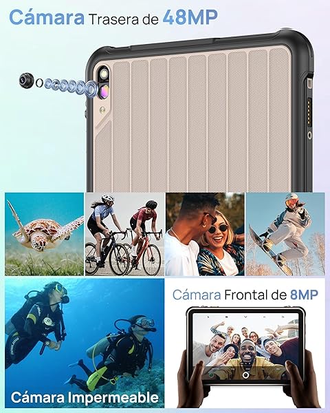 Ulefone Rugking Pad 2 Pro Tablet Rugerizada Android 16, eSIM 16GB RAM + 128GB ROM (TF2TB), 10200mAh Tablet Resistente 90Hz 10,1" 8+48MP, IP68/IP69K, Dual SIM/NFC/GPS/OTG, Amarillo - 3