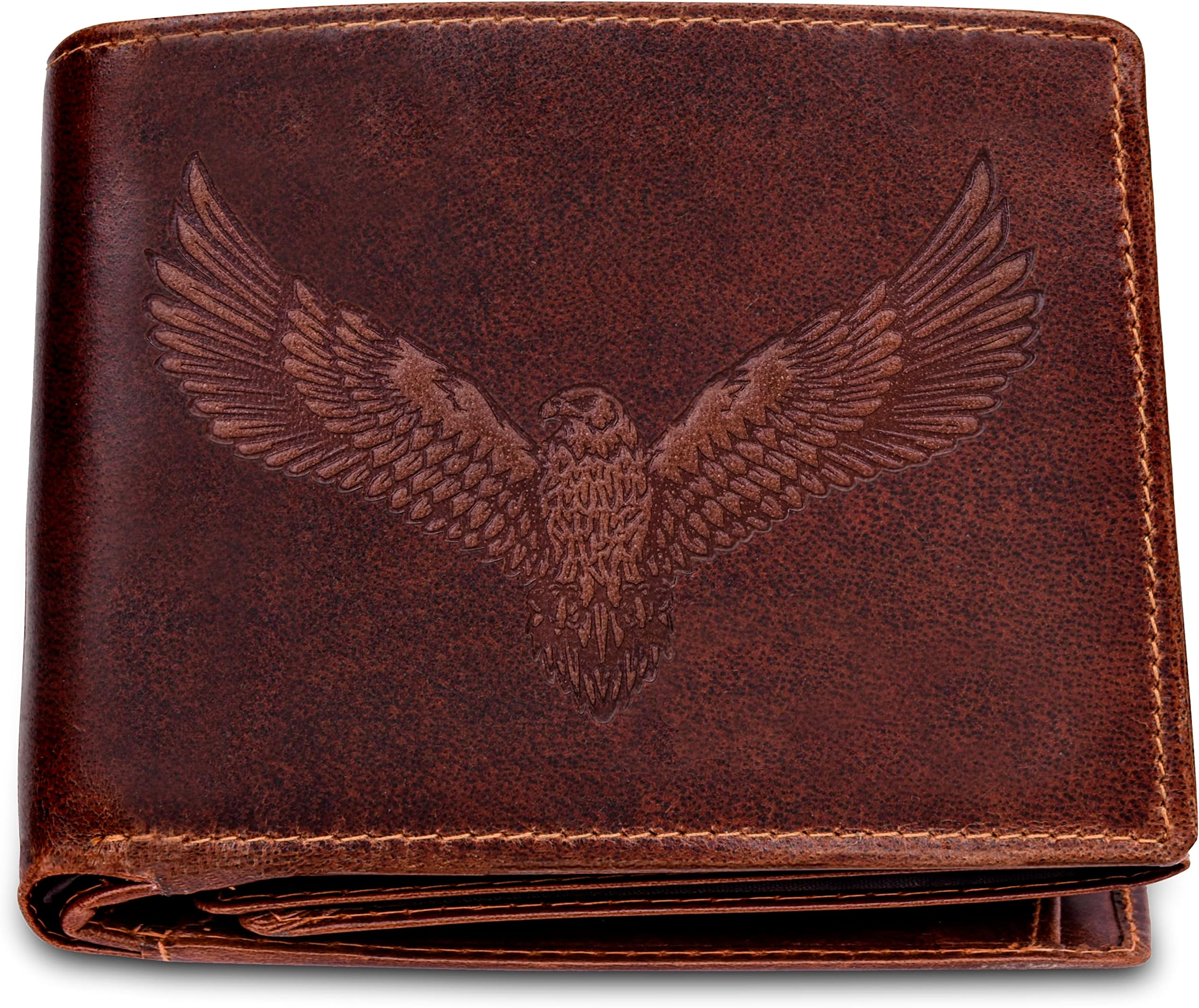 Zeus RFID Blocking Leather Wallet for Men, Caramel Brown, Casual