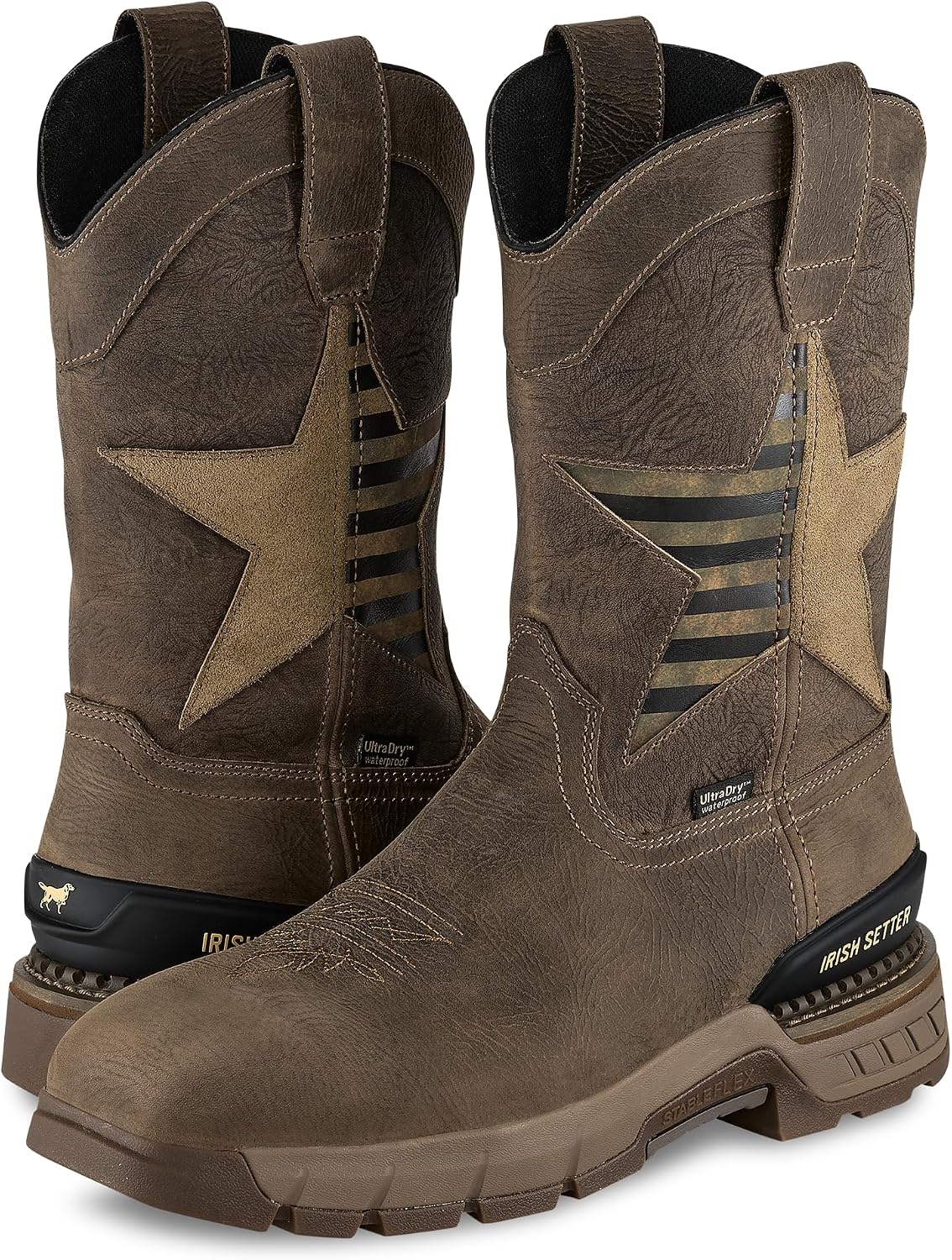 Irish Setter, Two Harbors, Men’s, 11", Non-Metallic Safety Square Toe, Waterproof, Full Grain Leather, Work Boot, Brown