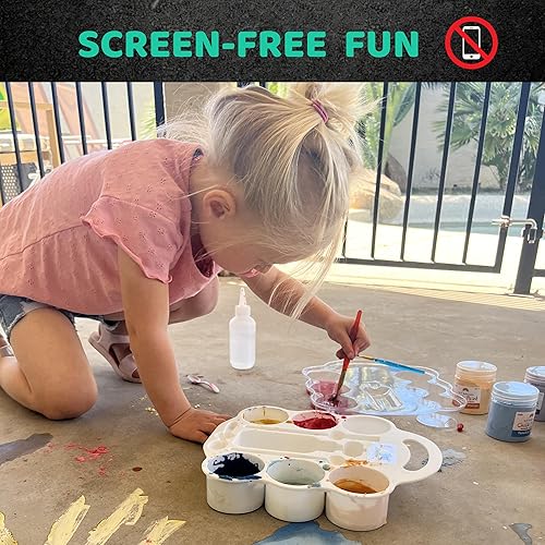 Miniatura 4 de Kit de 6 pinturas de tiza para aceras, no tóxicas, lavables, simplemente mezcla con agua y utiliza un pincel para crear obras de arte coloridas en