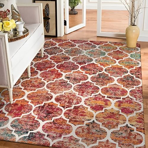 Miniatura 17 de Lahome Alfombras Redondas Marroquíes - 4x4 Lavables Antideslizantes Pequeña Alfombra de Área Redonda Suave Alfombras Circulares para Dormitorio