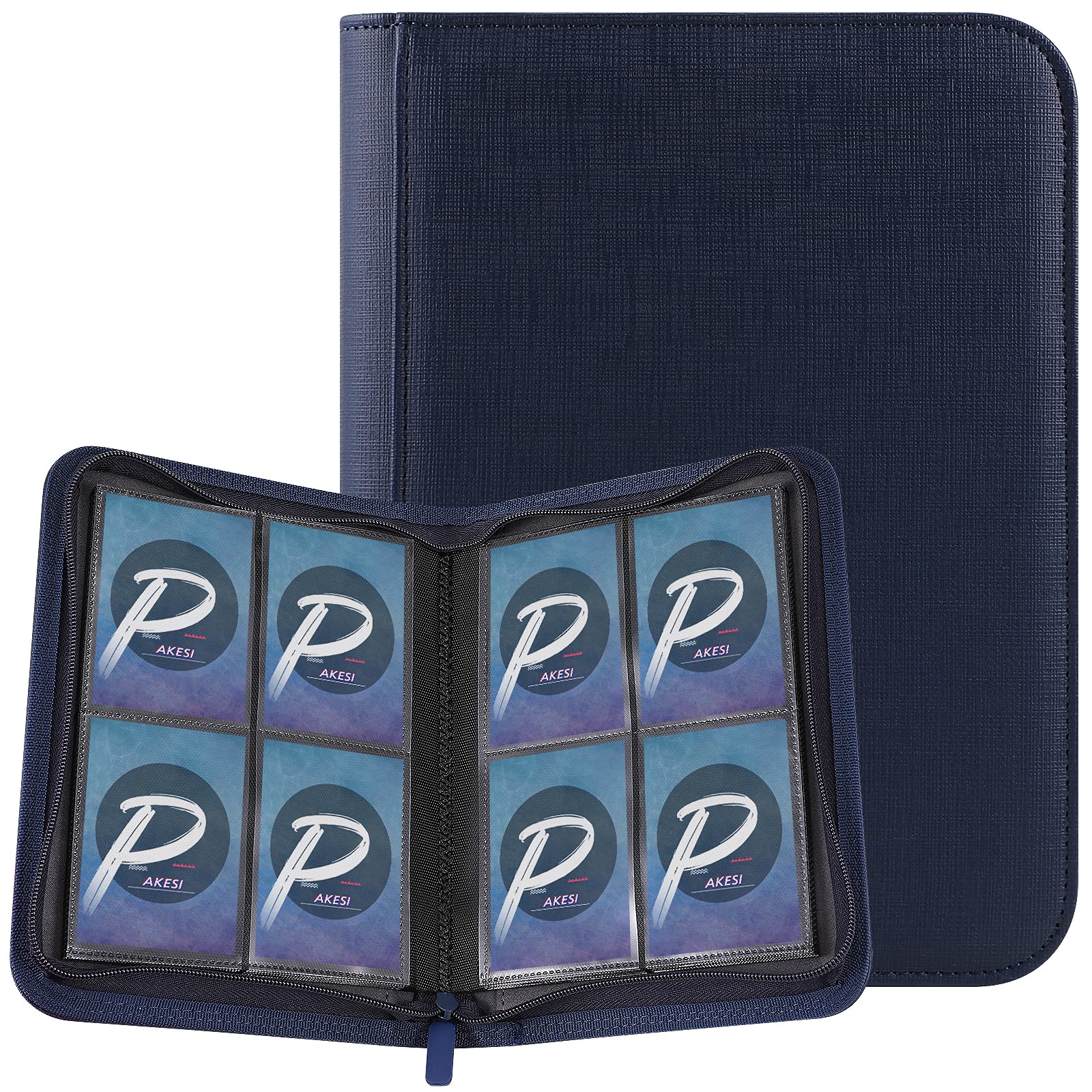 PAKESI Etui do przenoszenia kompatybilne z kartami kolekcjonerskimi, album kolekcjonerski na karty z 20 stronami premium z 4 kieszeniami, mieści do 160 kart, czarny