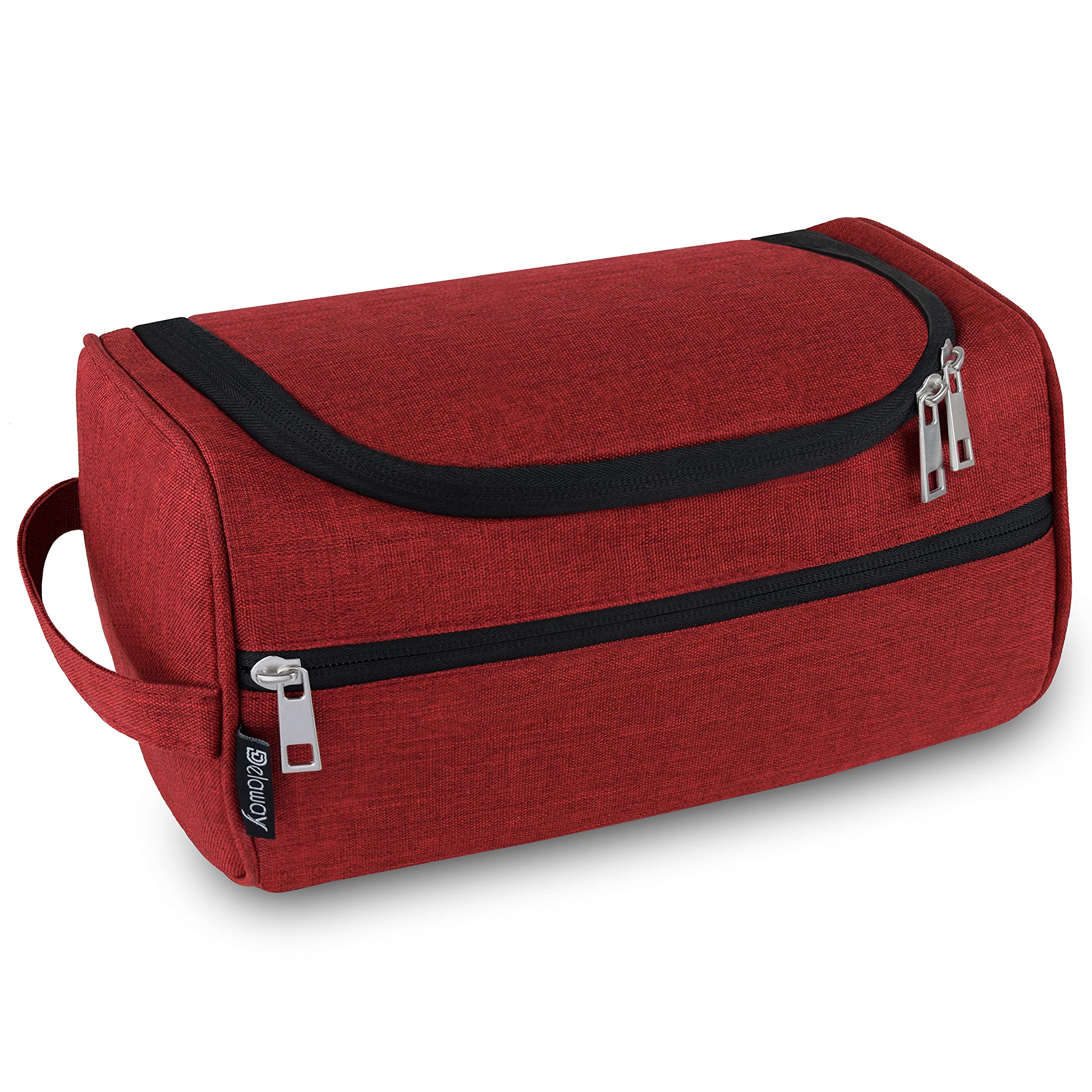 DELAWAY Neceser para hombre y mujer [diseño 2023] bolsa de aseo para colgar hombres y mujeres – bolsa de lavado para maletas y equipaje de mano – Neceser de cosméticos con soporte para maleta, rojo,