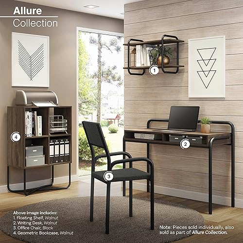 Miniatura 9 de Techni Mobili Estantería de 2 niveles, almacenamiento en cubos para sala de estar u oficina en casa, estantes traseros abiertos para exhibición o