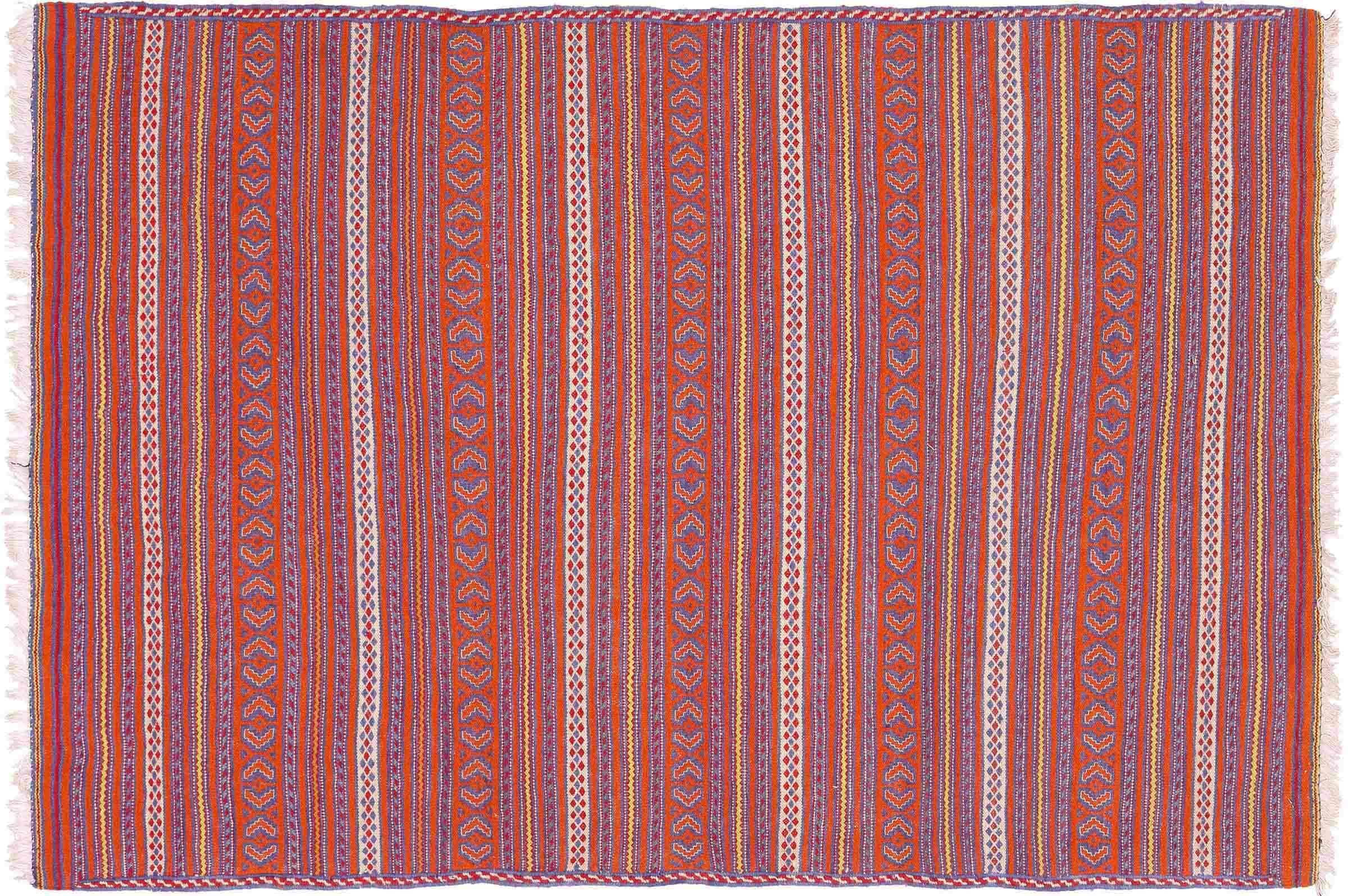 Kelim Soumakh afghan tissé main, tapis ghalmuri aux motifs géométriques
